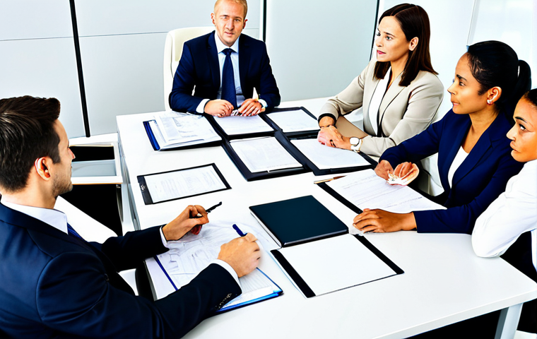 해외마케팅과 국제무역의 관계 - Global Marketing Team Meeting**

"A diverse team of marketing professionals, fully clothed in busine...