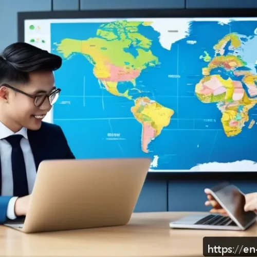 해외마케팅 심화 과정 추천 - A dynamic global marketing strategy meeting scene featuring a diverse team of mid-level marketers co...